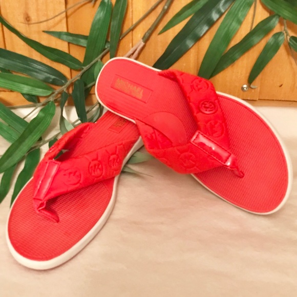 Michael Kors Shoes - Michael Kors Red Flip Flops Michael Kors Shoes - Michael Kors Red Flip Flops